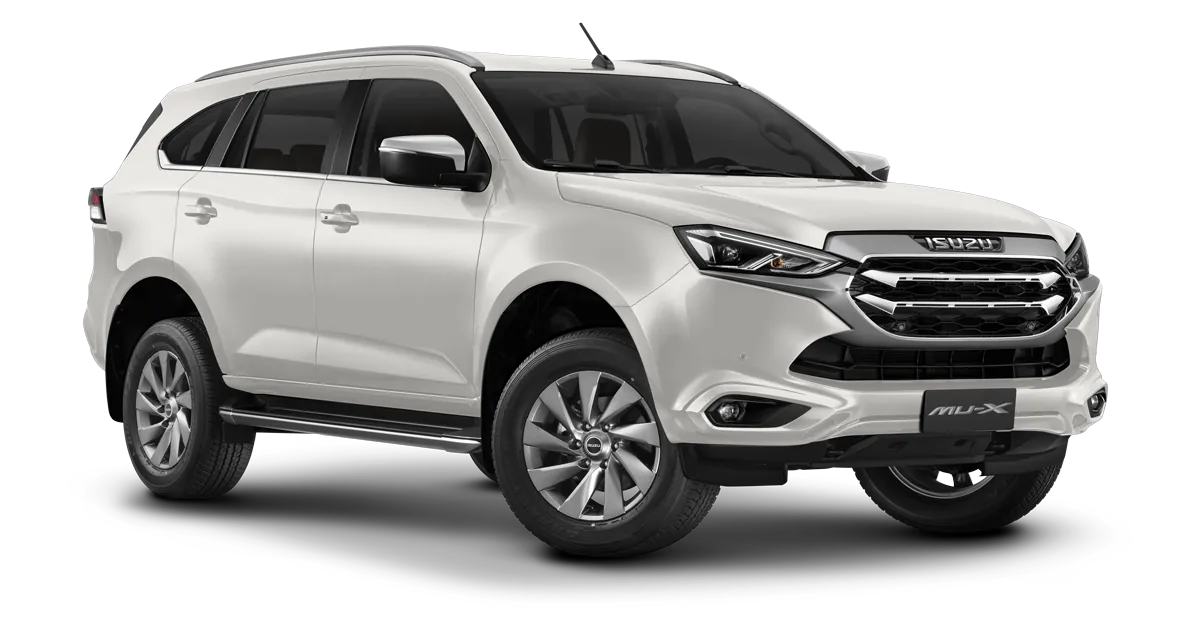 Isuzu MU-X en color Dolomite White Pearl